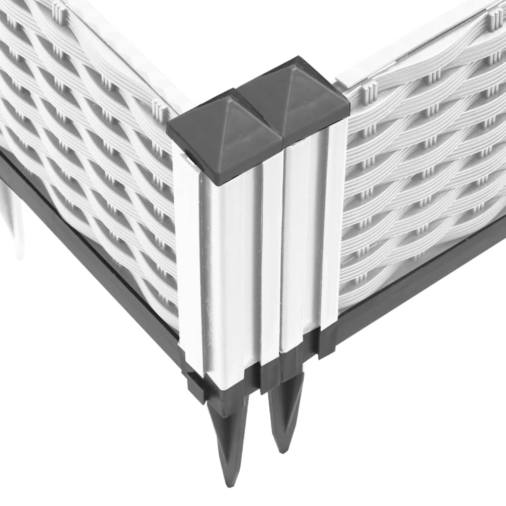 vidaXL Jardinière avec piquets blanc 42,5x42,5x28,5 cm PP