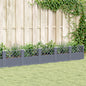 vidaXL Jardinière avec piquets gris 363,5x43,5x43,5 cm PP