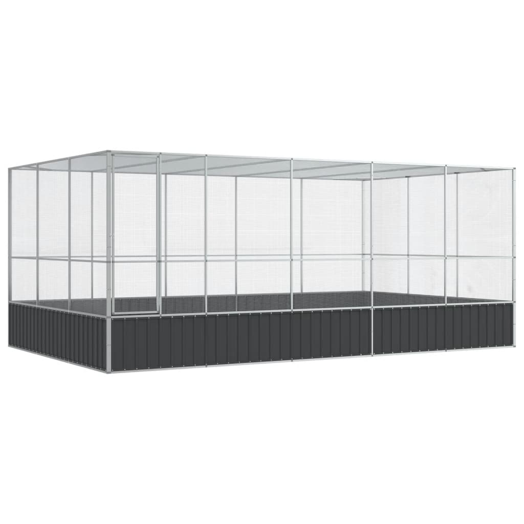 vidaXL Volière avec extension argenté 518x307x212 cm acier