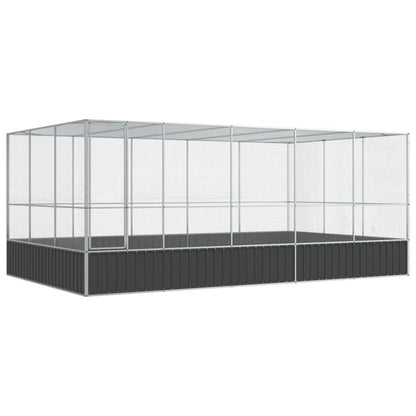 vidaXL Volière avec extension argenté 518x307x212 cm acier
