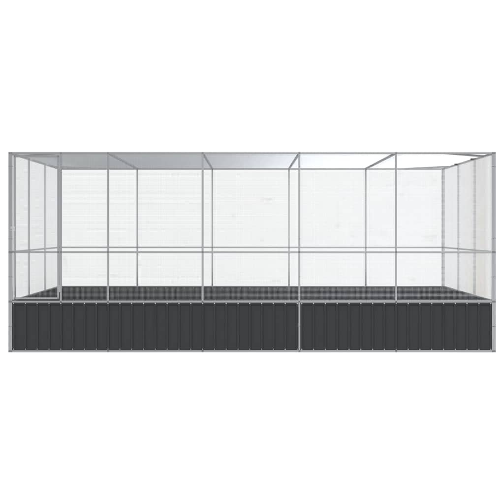 vidaXL Volière avec extension argenté 518x307x212 cm acier