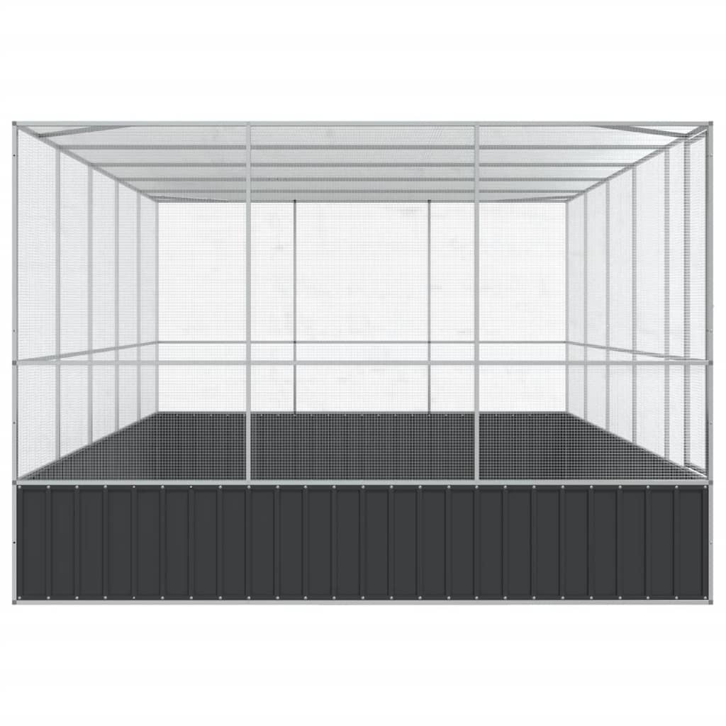vidaXL Volière avec extension argenté 518x307x212 cm acier