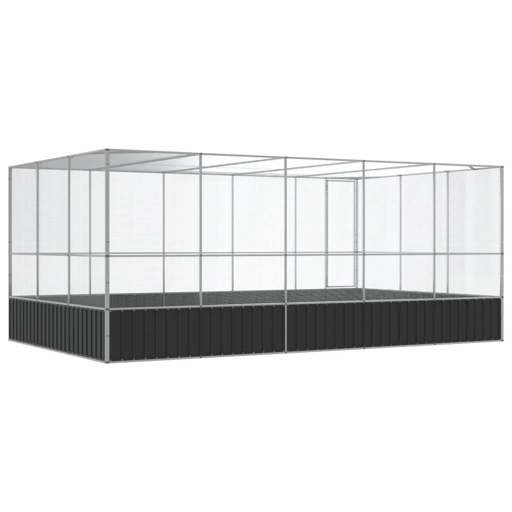 vidaXL Volière avec extension argenté 518x307x212 cm acier