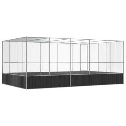 vidaXL Volière avec extension argenté 518x307x212 cm acier