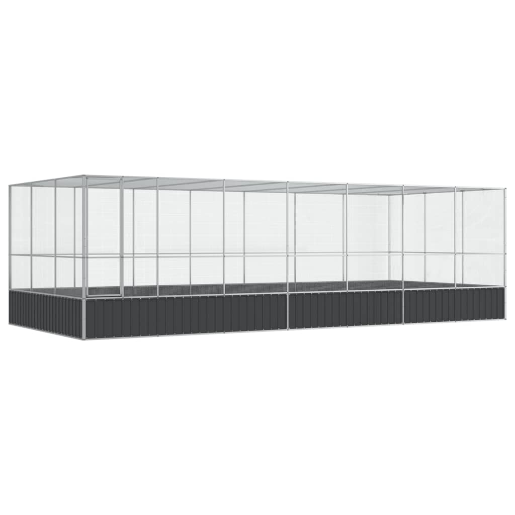 vidaXL Volière avec extension argenté 725x307x212 cm acier