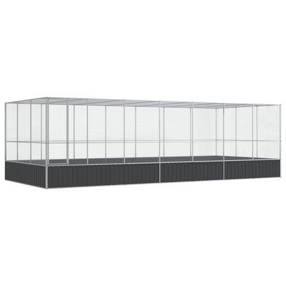 vidaXL Volière avec extension argenté 725x307x212 cm acier