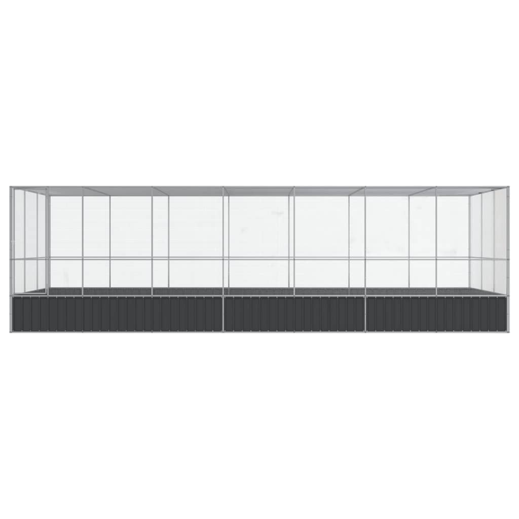 vidaXL Volière avec extension argenté 725x307x212 cm acier