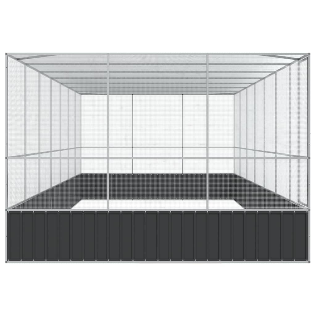 vidaXL Volière avec extension argenté 725x307x212 cm acier