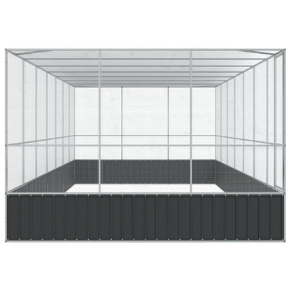 vidaXL Volière avec extension argenté 725x307x212 cm acier