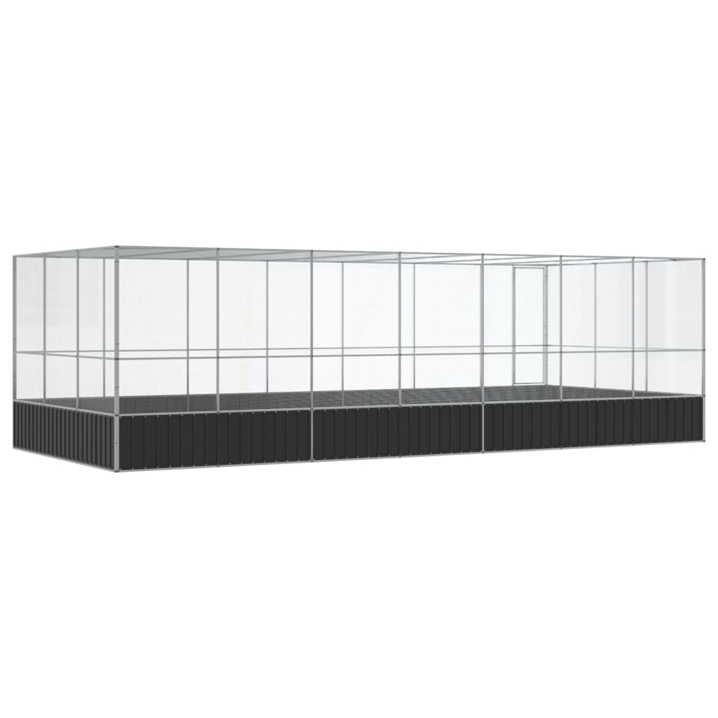 vidaXL Volière avec extension argenté 725x307x212 cm acier