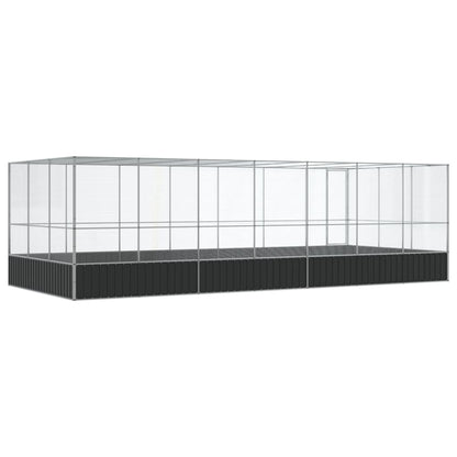 vidaXL Volière avec extension argenté 725x307x212 cm acier