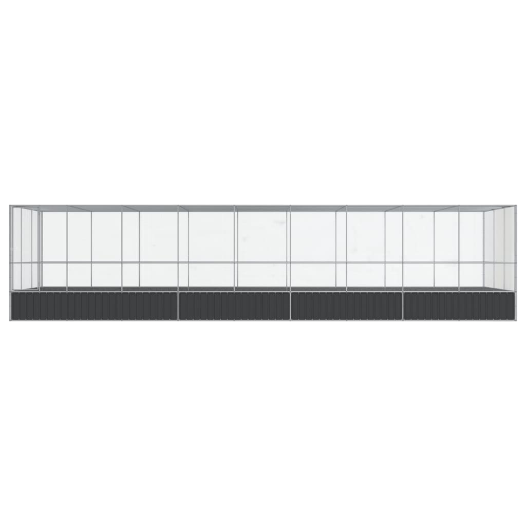 vidaXL Volière avec extension argenté 932x307x212 cm acier