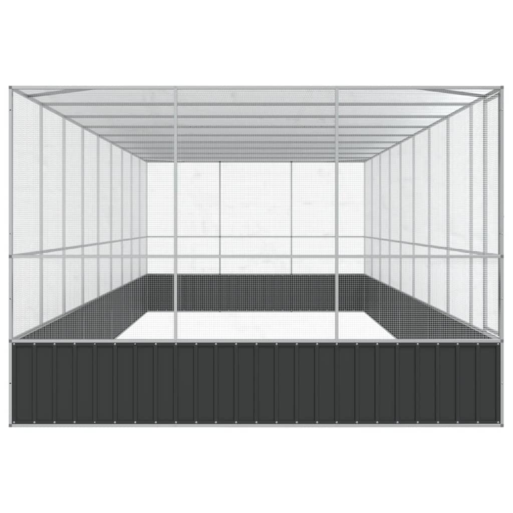 vidaXL Volière avec extension argenté 932x307x212 cm acier