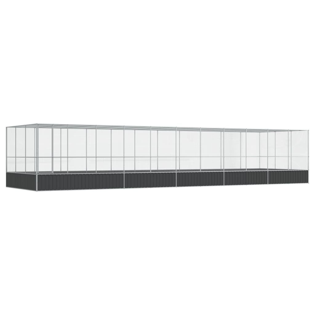 vidaXL Volière avec extension argenté 1139x307x212 cm acier