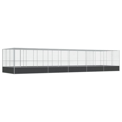 vidaXL Volière avec extension argenté 1139x307x212 cm acier