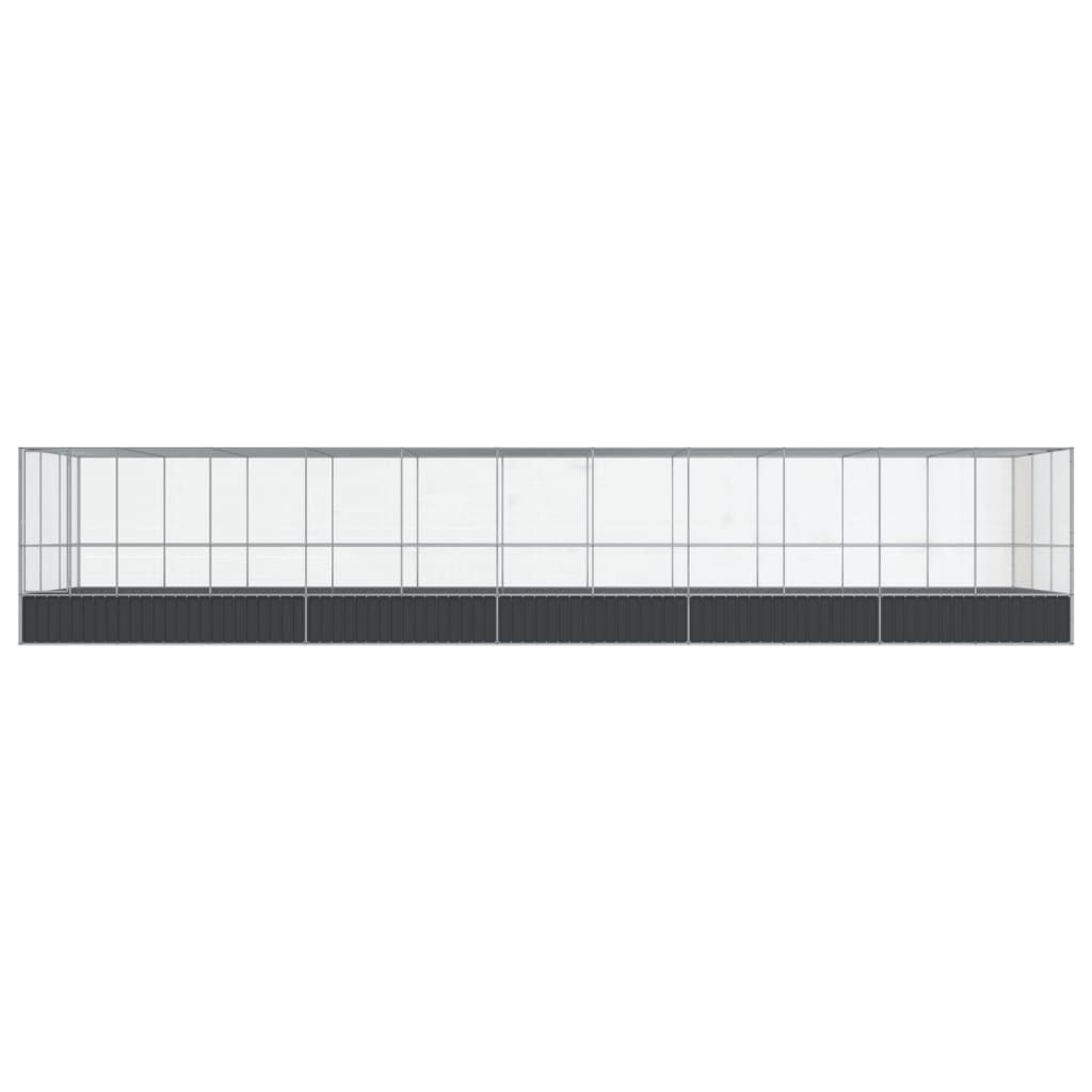 vidaXL Volière avec extension argenté 1139x307x212 cm acier