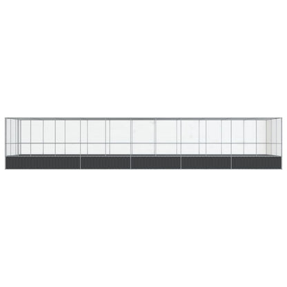 vidaXL Volière avec extension argenté 1139x307x212 cm acier