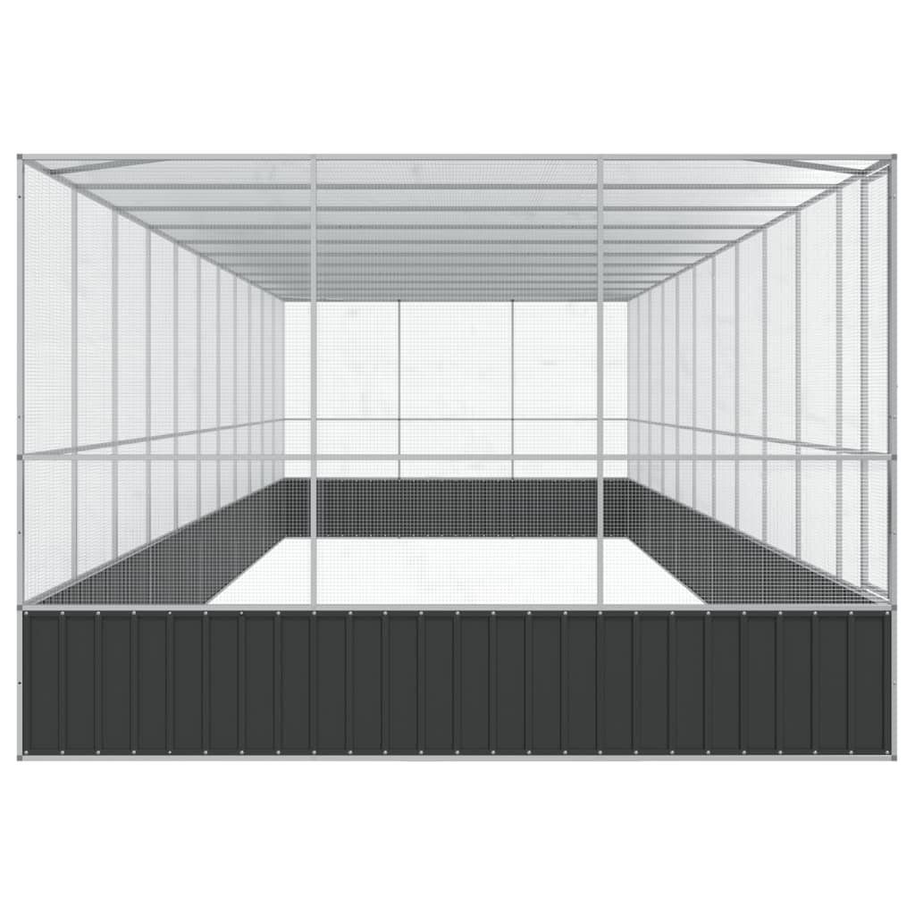 vidaXL Volière avec extension argenté 1139x307x212 cm acier