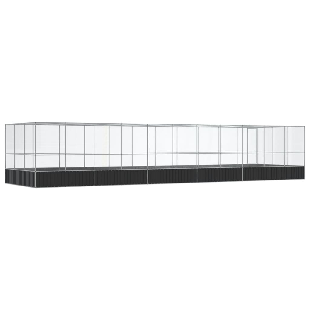 vidaXL Volière avec extension argenté 1139x307x212 cm acier