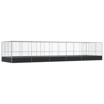 vidaXL Volière avec extension argenté 1139x307x212 cm acier