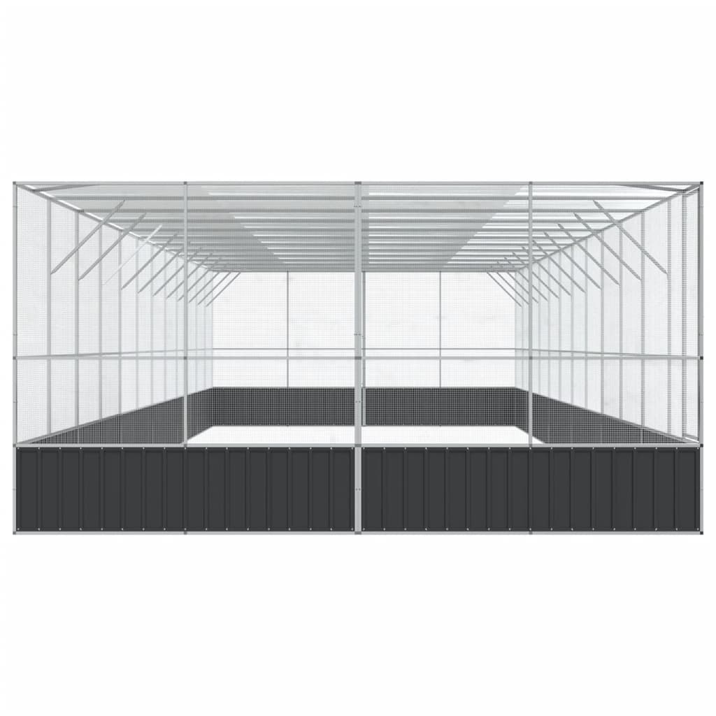 vidaXL Volière avec extension argenté 1246x414x212 cm acier