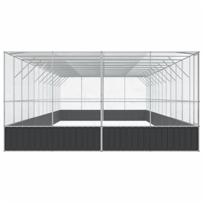 vidaXL Volière avec extension argenté 1246x414x212 cm acier