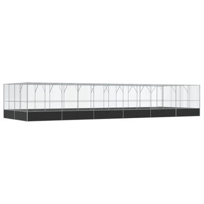 vidaXL Volière avec extension argenté 1246x414x212 cm acier