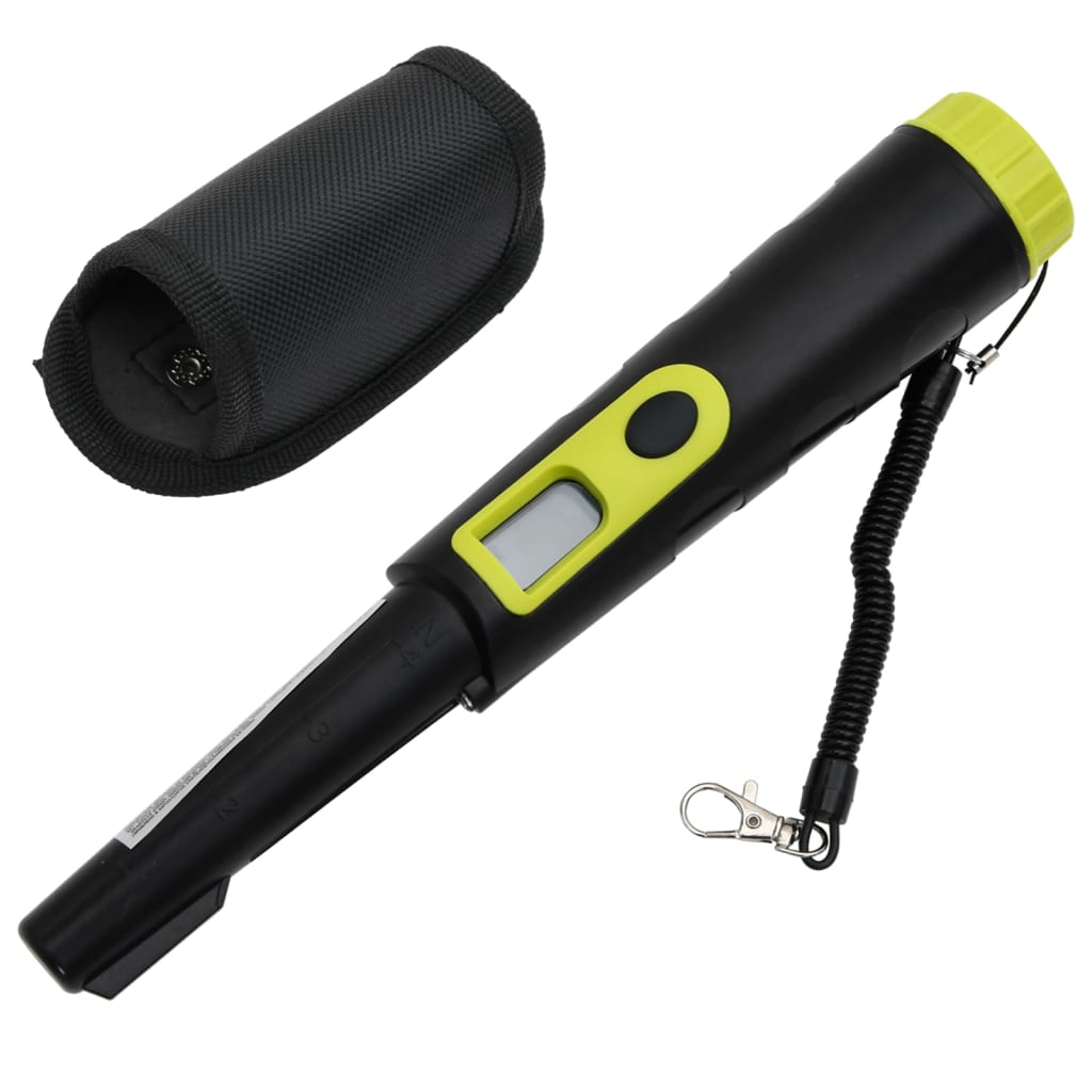 vidaXL Détecteur de métaux pinpointer avec écran LCD noir et jaune