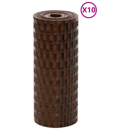 vidaXL Paravents de balcon 10pcs marron et noir 255x19cm résine tressé