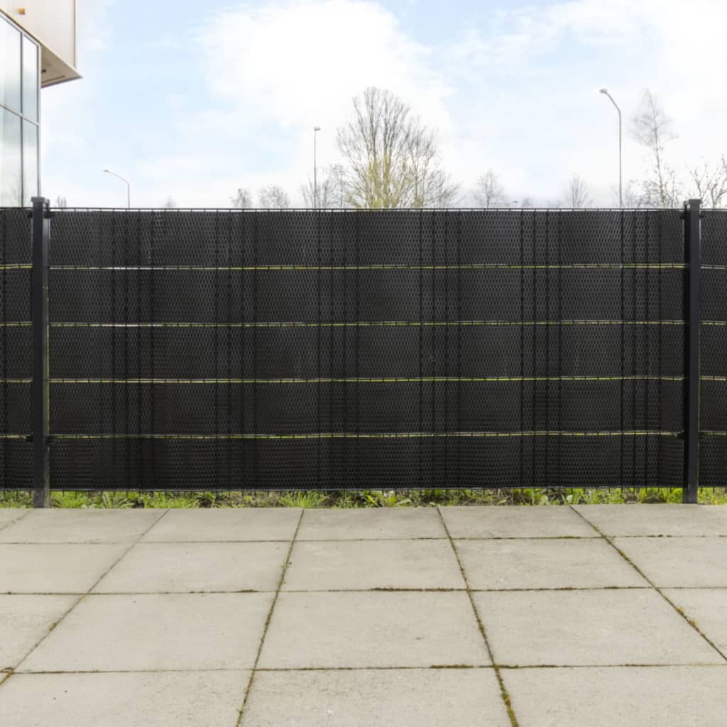 vidaXL Paravents de balcon 10 pcs noir 255x19 cm résine tressée