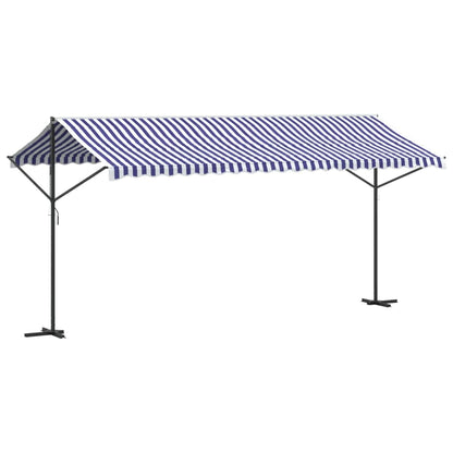 vidaXL Auvent autoportant bleu et blanc 500x300 cm tissu et acier