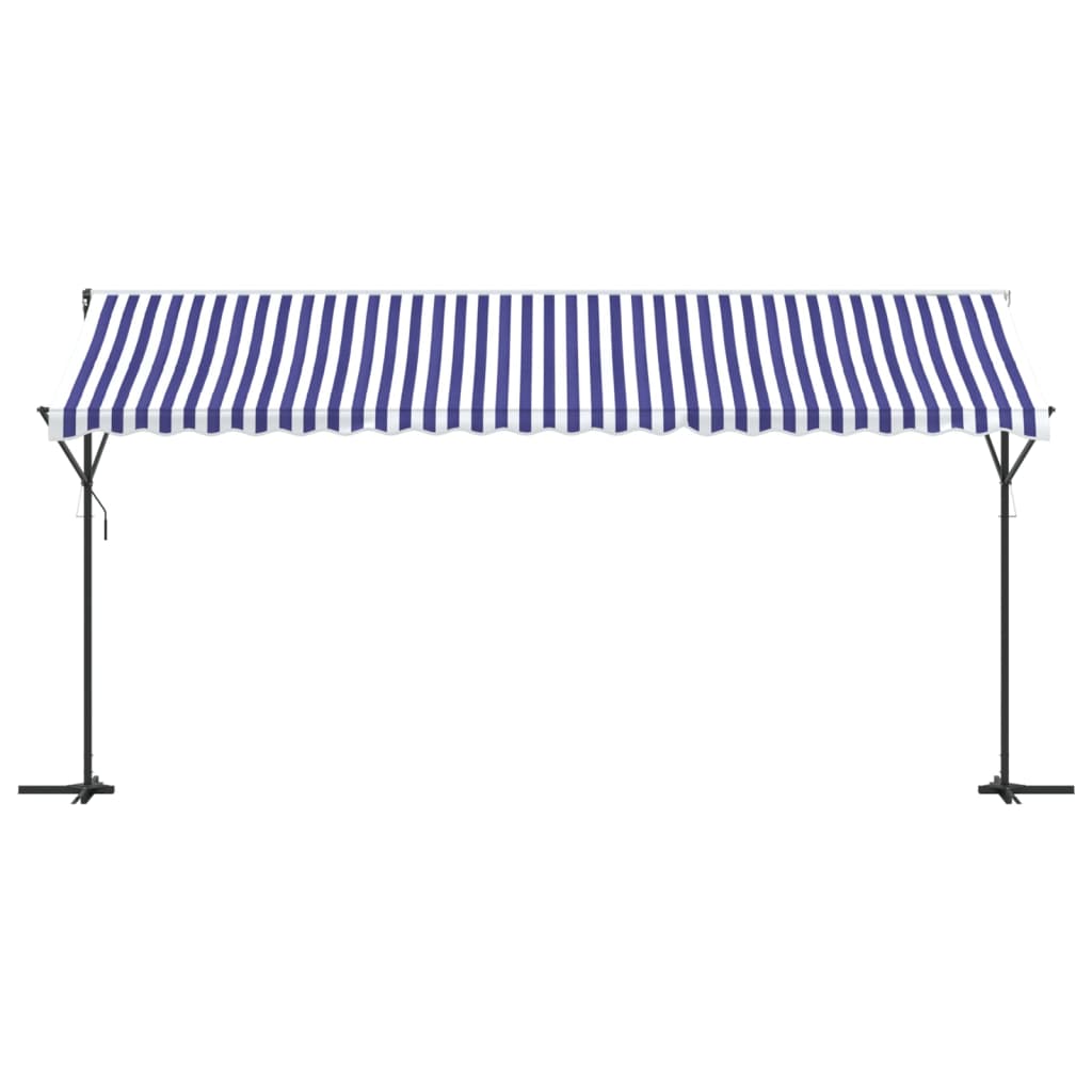 vidaXL Auvent autoportant bleu et blanc 500x300 cm tissu et acier