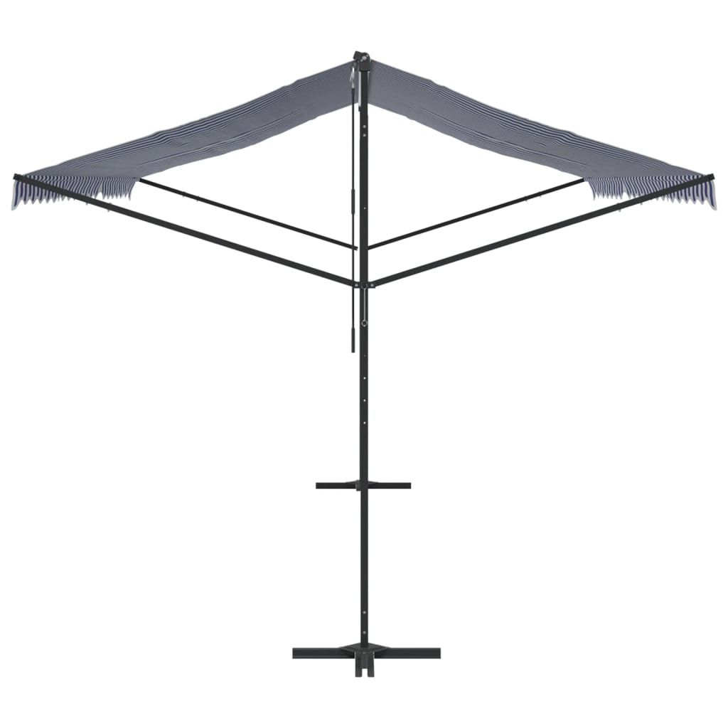 vidaXL Auvent autoportant bleu et blanc 500x300 cm tissu et acier