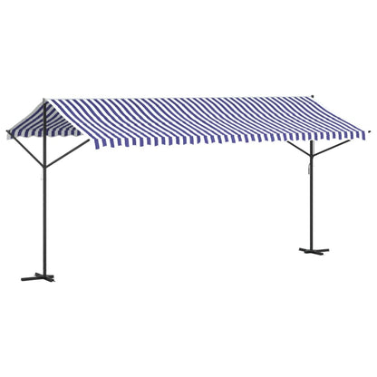 vidaXL Auvent autoportant bleu et blanc 500x300 cm tissu et acier