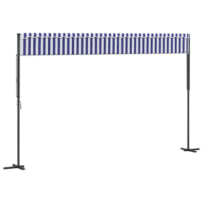 vidaXL Auvent autoportant bleu et blanc 500x300 cm tissu et acier