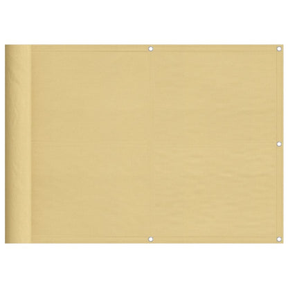 vidaXL Écran de balcon sable 75x500 cm 100% polyester oxford