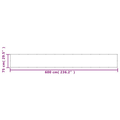 vidaXL Écran de balcon sable 75x600 cm 100% polyester oxford