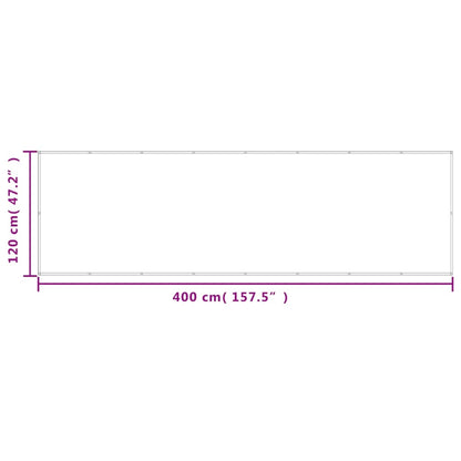 vidaXL Écran de balcon sable 120x400 cm 100% polyester oxford