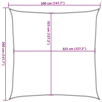 vidaXL Voile d'ombrage gris clair 3,6x3,6 m 100% polyester oxford