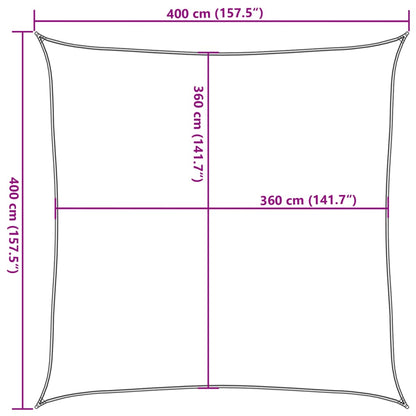 vidaXL Voile d'ombrage gris clair 4x4 m 100% polyester oxford