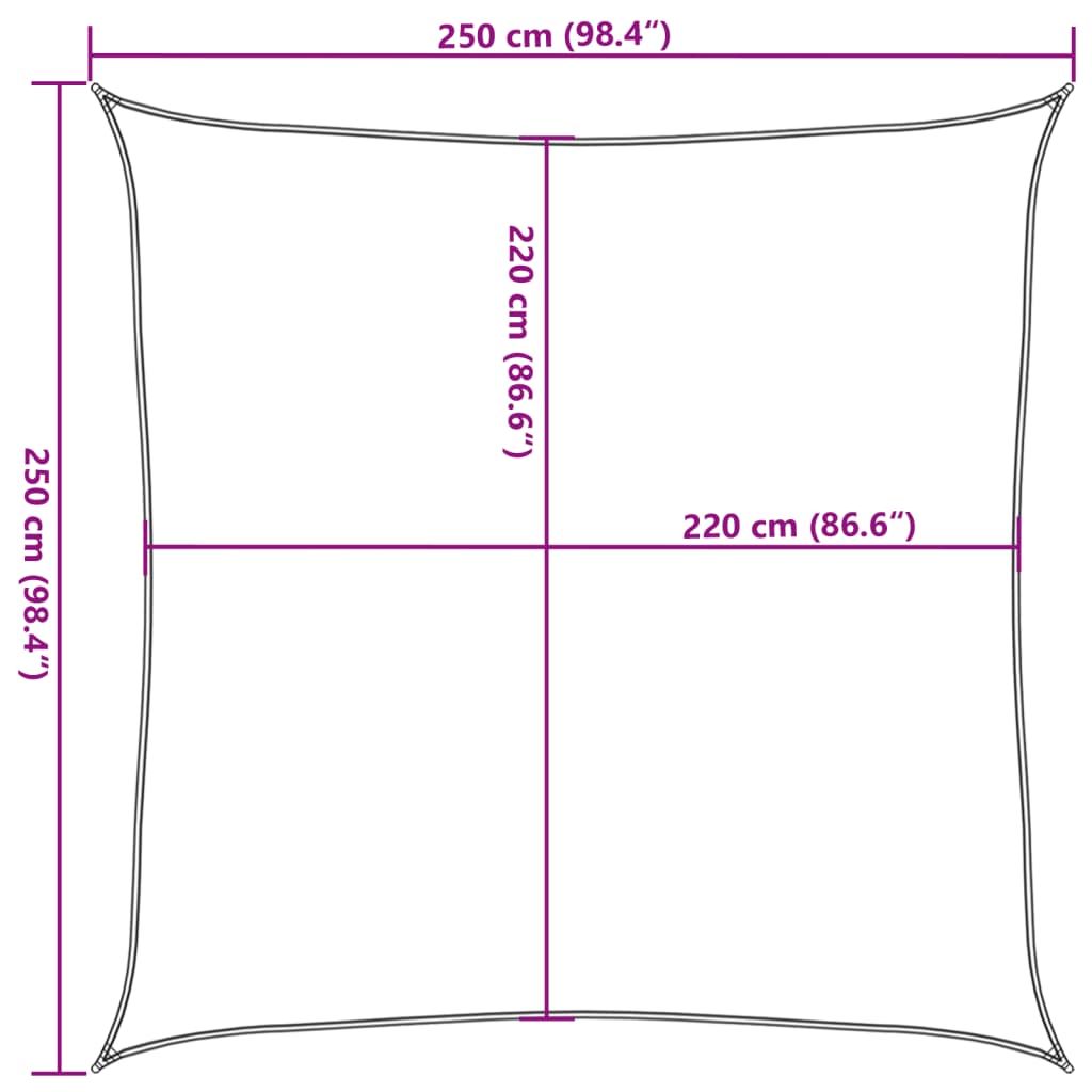 vidaXL Voile d'ombrage sable 2,5x2,5 m 100 % polyester oxford
