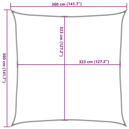 vidaXL Voile d'ombrage sable 3,6x3,6 m 100 % polyester oxford