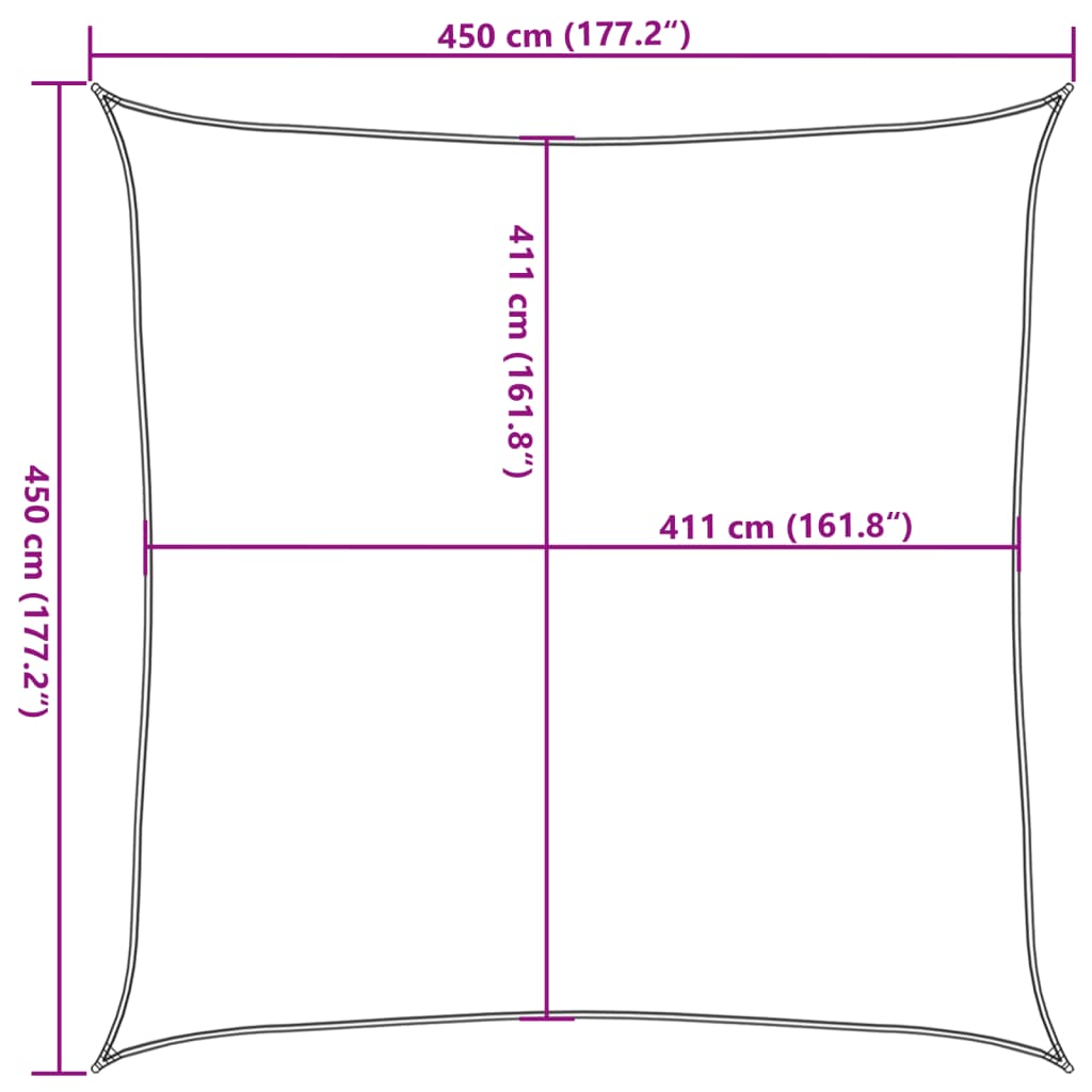 vidaXL Voile d'ombrage sable 4,5x4,5 m 100 % polyester oxford