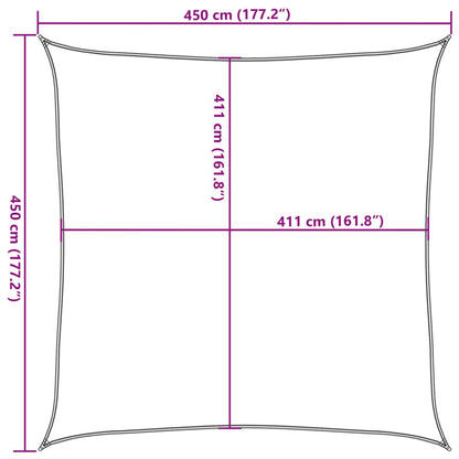 vidaXL Voile d'ombrage sable 4,5x4,5 m 100 % polyester oxford