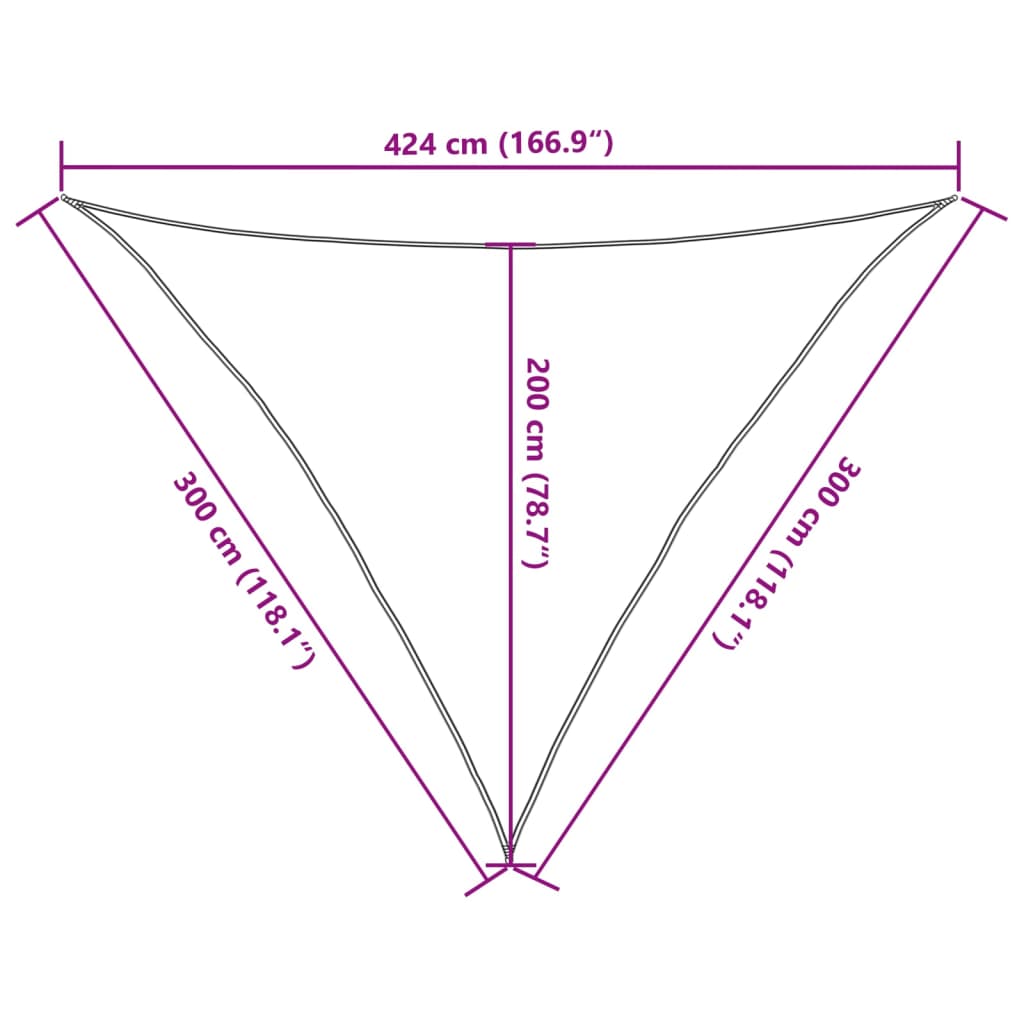 vidaXL Voile d'ombrage sable 3x3x4,24 m 100 % polyester oxford