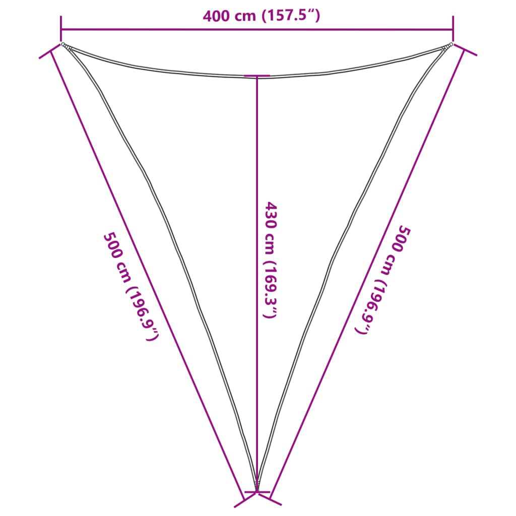 vidaXL Voile d'ombrage sable 4x5x5 m 100 % polyester oxford