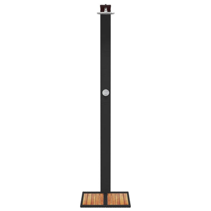 vidaXL Douche d'extérieur noir 50x55x224 cm résine tressée bois acacia