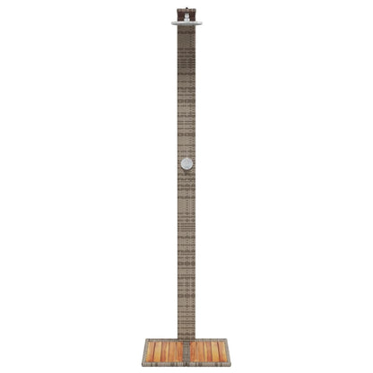 vidaXL Douche d'extérieur gris 50x55x224 cm résine tressée bois acacia