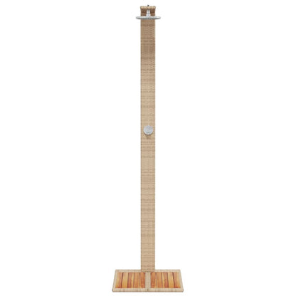 vidaXL Douche d'extérieur beige 50x55x224cm résine tressée bois acacia