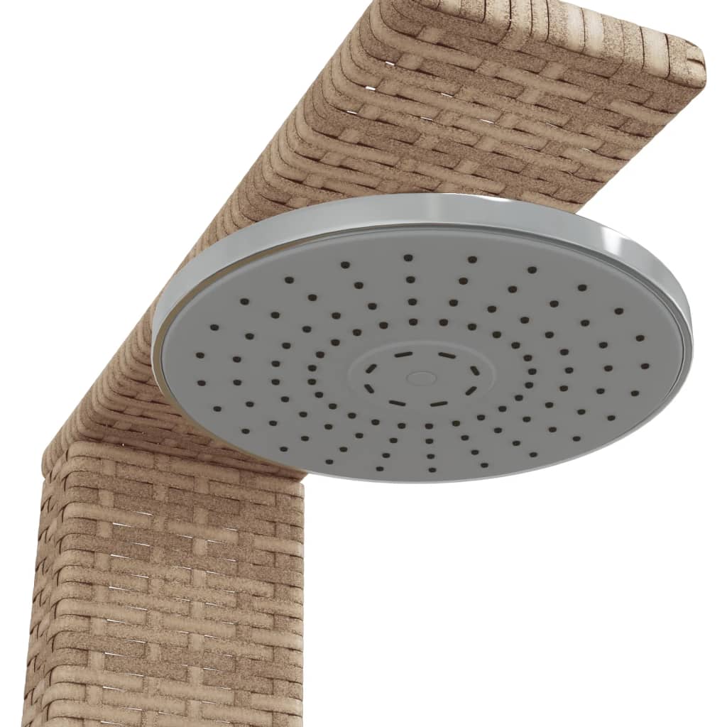 vidaXL Douche d'extérieur beige 50x55x224cm résine tressée bois acacia